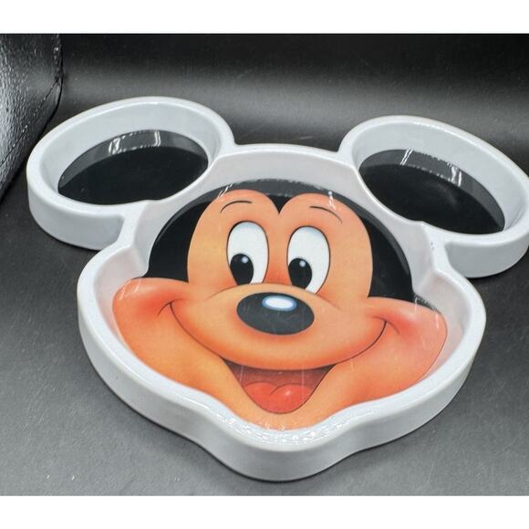 Disney Mickey Mouse Head Shaped Divided Dish Selandia Designs Melamine 11.5" -D3 - Picture 10 of 10